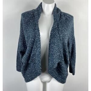 Lane Bryant Plus Size 14 16 Wool Blend Open Front Cardigan Sweater Green Teal